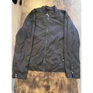 Attention Mens Moto Jacket XL Black Lightweight Biker Style Quilted